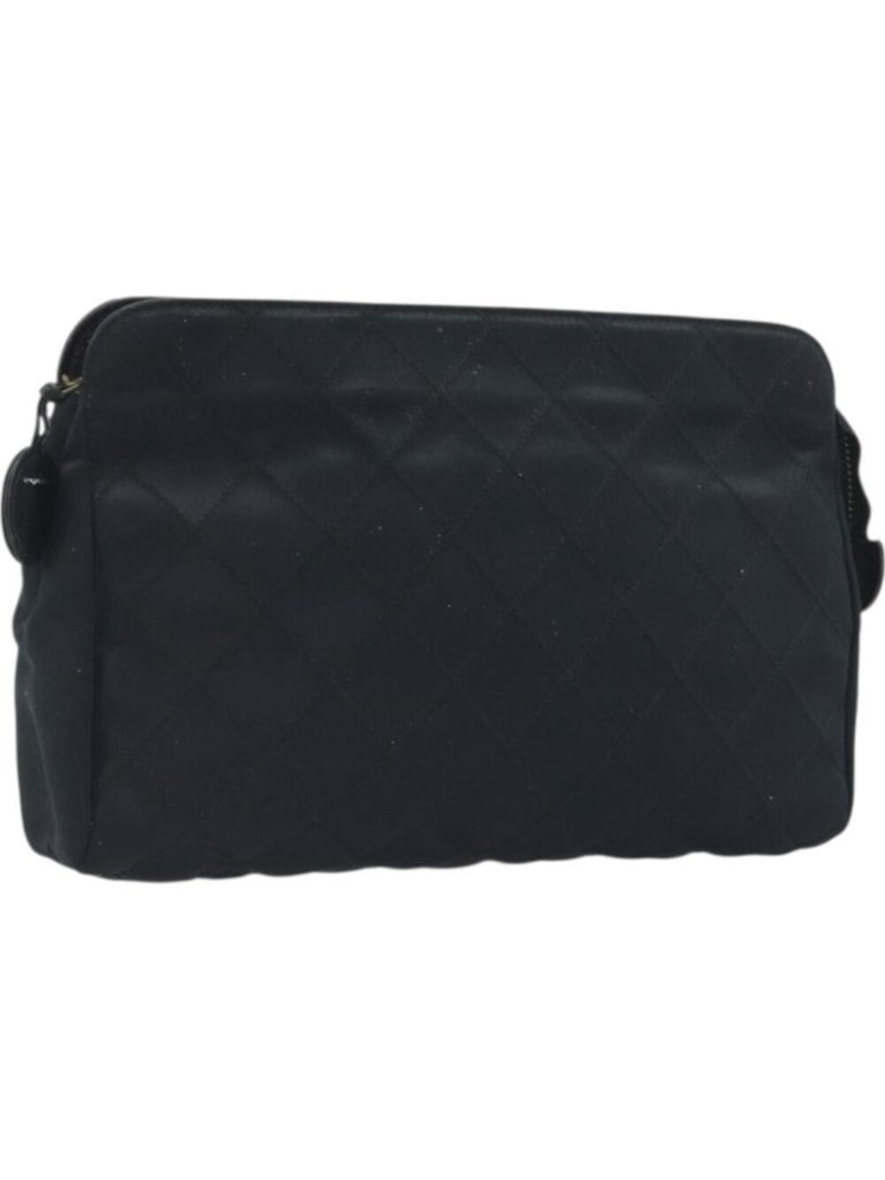 CHANEL Bicolore Clutch Bag Satin Black Gold CC